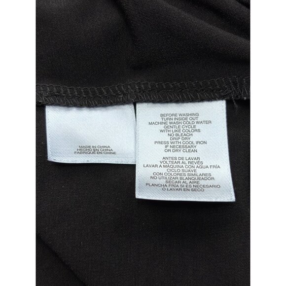 Nine West Black Long Sleeve Top With Faux Leather Detail - Picture 6 of 14